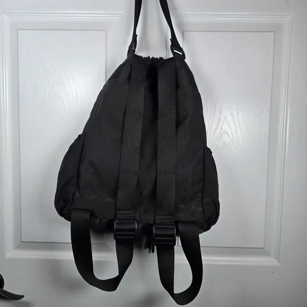 Beis The Sport Tote Black Travel Drawstring Backpack Adjustable Straps